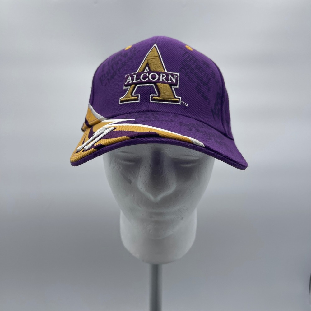 Big Boy Gear Purple Alcorn State Braves Cap OSFM Strapback Hat Team Signed